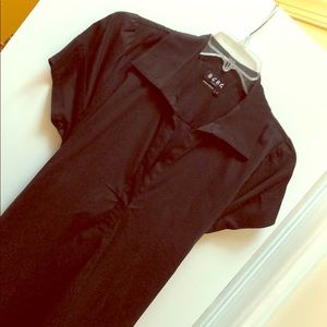 Black tie-back BCBG shirt dress